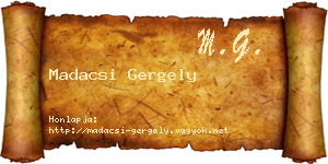 Madacsi Gergely névjegykártya